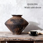 Wabi Sabi Rusty Vintage Vase, 11.4" Tall Wabi Sabi Decor Rustic Farmhouse Pottery Vase for Centerpiece, Textured Pottery Flower Vases for Home Decorative, Table, Living Room (Black Brown, Large) - Image 5
