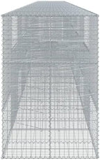 vidaXL Galvanized Gabion Basket w/Cover - Silver Iron 472.4"x39.4"x59.1" - Outdoor Landscaping & Retaining Walls - Versatile Tool-Free Assembly - Image 6