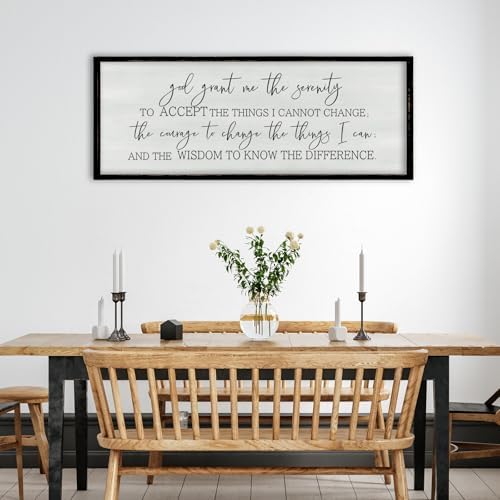 ZZJJHYWGQ God Grant Me Prayer Wall Decor, 32"×12", Black - Image 6