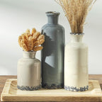 Ceramic Vase Set of 3, Neutral Flower Vases Home Decor, Pottery Rustic Farmhouse Decorative Vases Modern Decor for Table Mantel Entryway Bookshelf Living Room Kitchen Bedroom - Ocean by ooit