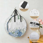 36 Inch Round Storage Bag 1 Pack,Green Eucalyptus Leaf Blue Hydrangea Waterproof Wreath Storage Container with Handles&Zipper Blossom Floral Closet Organizer Bags Garland Box - Image 5
