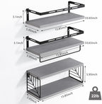Fixwal Wall Mounted Bathroom Shelves Over Toilet (3+1 Gray) - Image 2
