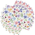 Watercolor Floral Placemats Set of 6, Spring Floral Botanical Rustic Contemporary Style Pattern Decoration, Non-Slip, Heat Resistant, Washable, 12x18 Inches by AuiMzoo
