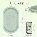 Hanobe 15" Sage Green Decorative Trays for Coffee Table Decor, Beaded Edge - Image 6