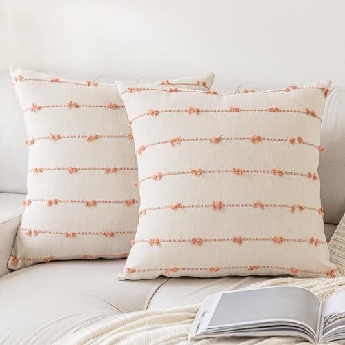YEENAASY Boho Throw Pillow Covers 24x24 Set of 2 Farmhouse Pillow Cases by YEENAASY