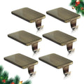 HMASYO Christmas Stocking Holders for Mantle, Set of 6 Bronze Heavy Duty Cast Iron Stocking Hangers Base, Low Profile Weighted Stocking Holder Hooks for Fireplace Tabletop Shelf Christmas Decorations by HMASYO