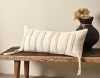 Beige Decorative Lumbar Pillow Cover 12x28, Handwoven Boho Long Body Pillowcase, Farmhouse Linen Cotton Pillow Cushion Case for Sofa, Bed, Living Room, Bedroom - Image 6