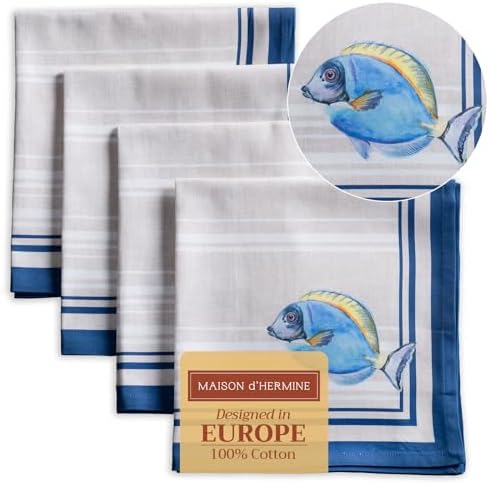 Maison d' Hermine Cloth Napkins Set of 4 Reusable 100% Cotton (20" x 20") by MaisondHermine