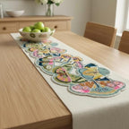 Enliven Handmade Table Runner, Floral Butterfly Beaded Runner, Multicolor, 13x36inch - Image 3
