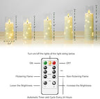 kakoya Flameless LED Candles with Timer 5 Pc Flickering Flameless Candles for Romantic Ambiance and Home Decoration Stable Acrylic Shell,with Embedded Star String，Battery Operated Candles（Ivory） - Image 4