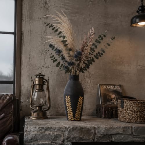 Home Decor Ikebana Vases For Centerpieces,Wood Flower Vase For Living Room Decor，Black Boho Bookshelf Desk Entry Way Coffee Table Decor,Kitchen Office Laundry Bedroom Decor Aesthetic Vases For Flowers - Image 5