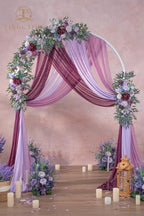 TINGE TIME Flower Garlands, 2 PCS Artificial Eucalyptus Garlands, Handcraft Artificial Rose Garland for Arch Wedding Sweetheart Table Ceremony Backdrop Decorations for Home (Lavender) - Image 3