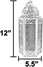 VELA LANTERNS 12" Gold Metal Moroccan Decorative Candle Lantern Holder for Hanging or Table Centerpieces, Exotic Indoor Home Decor, Outdoor Patio or Porch, Weddings, Ramadan, Assorted, Large, 6-Pack - Image 6