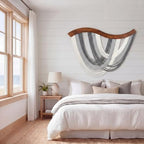 Neutral Grey Macrame Wall Hanging Dip Dyed Yarn Wall Art, Modern Boho Decor - Image 2