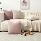 MIULEE Soft Decorative Chenille Pillow Covers Light Pink 20x20 Pack of 4 - Image 5