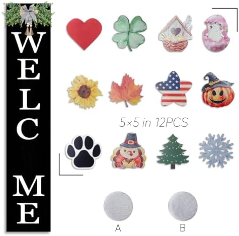 Interchangeable Welcome Sign for Front Porch Standing 47"X8", Black - Image 5