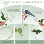 Cliselda 72pcs White Roses Artificial Silk Fake Flower Bulk for Home Decor - Image 6