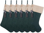 19.5" Personalized Burlap Christmas Stockings, Flaxen Green, 6Pcs by Unknown