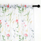 youleyar Floral Curtains 84 Inches Long for Living Room 2 Panels Printed Pattern Curtain Rod Pocket Spring Summer Watercolor Flowers/Leaves Window Drapes for Girls Bedroom, 52" W x 84" L - Image 3