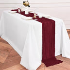 24 Pack Burgundy Table Runner 10Ft Cheesecloth Table Runner Rustic Gauze Table Runners Romantic Long Sheer Fabric Cheese Cloth Table Runners for Wedding Party Bridal Baby Shower - Image 4