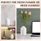 Tioncy 15 Set 5.5"*3" White Ceramic Bud Vases Bulk Boho Valentine's Day Decoration Centerpieces Small Flower White Ceramic Vases for Dry Flowers Pampas Grass Home Wedding DIY Table Decor - Image 6