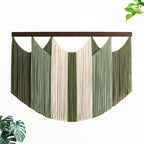 Tie-Dye Macrame Wall Hanging Large Dip Dye Yarn Tapestry Home Boho Wall Decor Ombre Art Headboard Bedroom Living Room Apartment Birthday Gift Xmas,Green with Beige by FZHLR