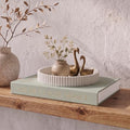 Decorative Concrete Tray & Book Decor Set - Scalloped Tray & Linen Box by ZICOTO