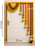 Divyakosh Marigold Flower Full Door Decoration for 3 FT Door | Decoration Items for Home, Main Door, Mandir,Event,Party|Thoranam for Entrance Door, Torans,Banderwal for Home Door |41 Inches - Image 3