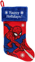 Ruz Marvel Spider-Man 20" Applique Christmas Stocking, Gift Holder for Stocking Stuffers, Indoor Home Decor and Holiday Decoration, Red by Ruz