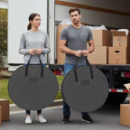 Dark Gray Round Storage Bag 30 Inch, Solid Color Clothes Storage Container with Handles Heavy Duty Organizer for Comforter, Bedding & Holiday Wreaths - Image 4