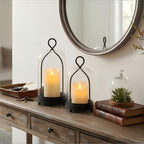 Hurricane Glass Candle Holders, Black Candle Lantern - Image 5