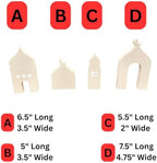 4-Pcs Masjid & Minar Decor Set (5"–7") — Elegant Contemporary Islamic Home Accent & Arabian Style Table Decor (White) - Image 2