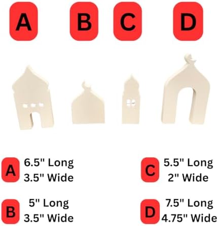 4-Pcs Masjid & Minar Decor Set (5"–7") — Elegant Contemporary Islamic Home Accent & Arabian Style Table Decor (White) - Image 2