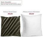 Nestl Throw Pillow Covers, Cozy Velvet Decorative Khaki Pillow Covers 20 x 20 Inches, Soft Solid Couch Pillow Covers for Sofa, Bed and Car, Set of 2 - Image 2
