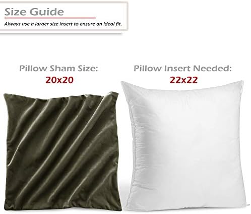 Nestl Throw Pillow Covers, Cozy Velvet Decorative Khaki Pillow Covers 20 x 20 Inches, Soft Solid Couch Pillow Covers for Sofa, Bed and Car, Set of 2 - Image 2