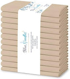 Blue Needles Solid Cloth Napkins 100% Cotton Set of 12-18 x 18 Inches by BlueNeedles