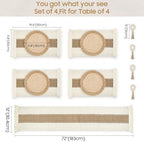 Placemats Set of 4 w/Charger Plates Table Mats Table Runner & Napkin Rings - Image 4