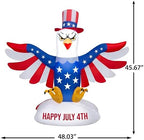 Gemmy Airblown Inflatable 4ft Independence Day Light Patriotic American Eagle Independence Day Yard Decor - Image 3