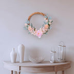 National Tree Company 19 Inch Artificial Wreath with Peony and Rose Blooms, Realistic Floral Decoration for Front Door or Indoor Décor - Image 2
