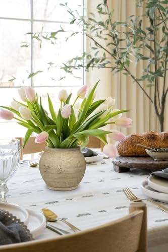Briful Rustic Ceramic Decorative Vase, Farmhouse Textured Tabletop Vase - Image 6