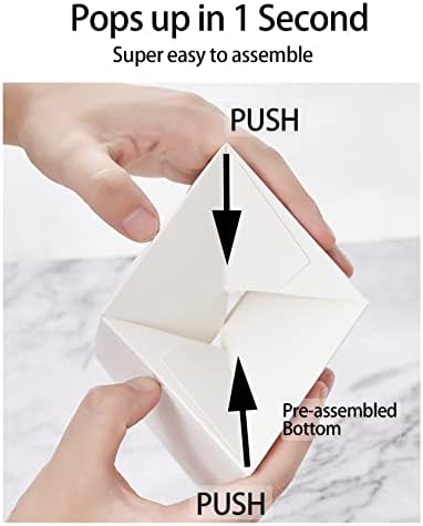 Happyhiram 200 Pack Individual Cupcake Boxes with Inserts & Window, White - Image 2