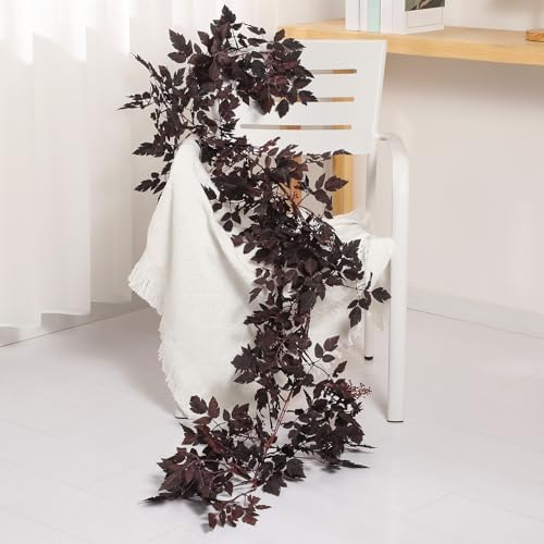 1 Pcs Plum Cimicifuga Seeded Garland, Fall Leaf Mantle Decor, 6 ft - Image 6