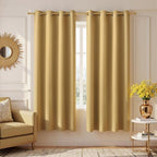 KOUFALL 63 Length Blackout Curtains,Room Darkening Curtain Panels for Bedroom,52x63 Inches Long,Gold by KOUFALL