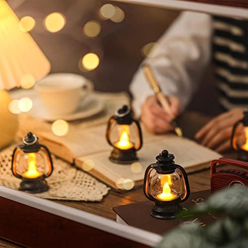 Ferraycle 24 Pcs Mini Lanterns Bulk 4 Inch Black Lamp Table Centerpieces - Image 4