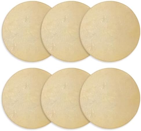 Placemats Set of 6 – Round 15” Faux Leather Table Mats for Dining, Heat Resistant & Non-Slip Washable Table Decor, Indoor, Outdoor, Dining Table Set for 6, Modern Kitchen & Holiday Use, Gold - Image 2
