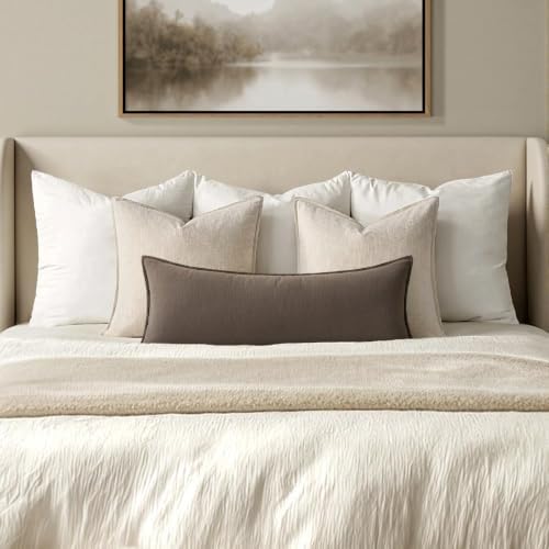 MIULEE Decorative Linen Lumbar Pillow Cover 14x36 Inch Coffee - Image 4