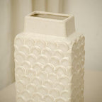 Ceramic Flower Vase, 12.6” Tall Rustic Farmhouse Decorative Vase for Home Decor, Beige Textured Pottery Vase for Pampas Grass, Living Room, Entryway, Mantel, Kitchen Table - Image 6
