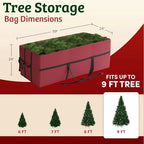 Elf Stor Christmas Tree Storage Bag, Red, 59” x 24” x 24” - Image 3