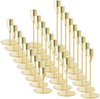 Gold Candlestick Holders, Metal Taper Candle Holders, Bulk Set of 27 by ECHFSM