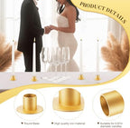 48 Pcs Gold Metal Taper Candle Holders Bulk for Wedding Pillar Candles Taper Candlesticks Holders Centerpieces Short Candle Stick Dinner Decor for Party Anniversary Dinning Table Gift (48, Gold) - Image 3